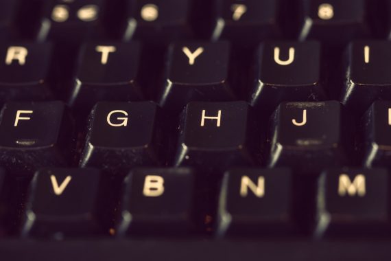 close up image of a black keyboard